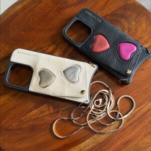 Bandolier Black and Cream Heart Phone Cases
